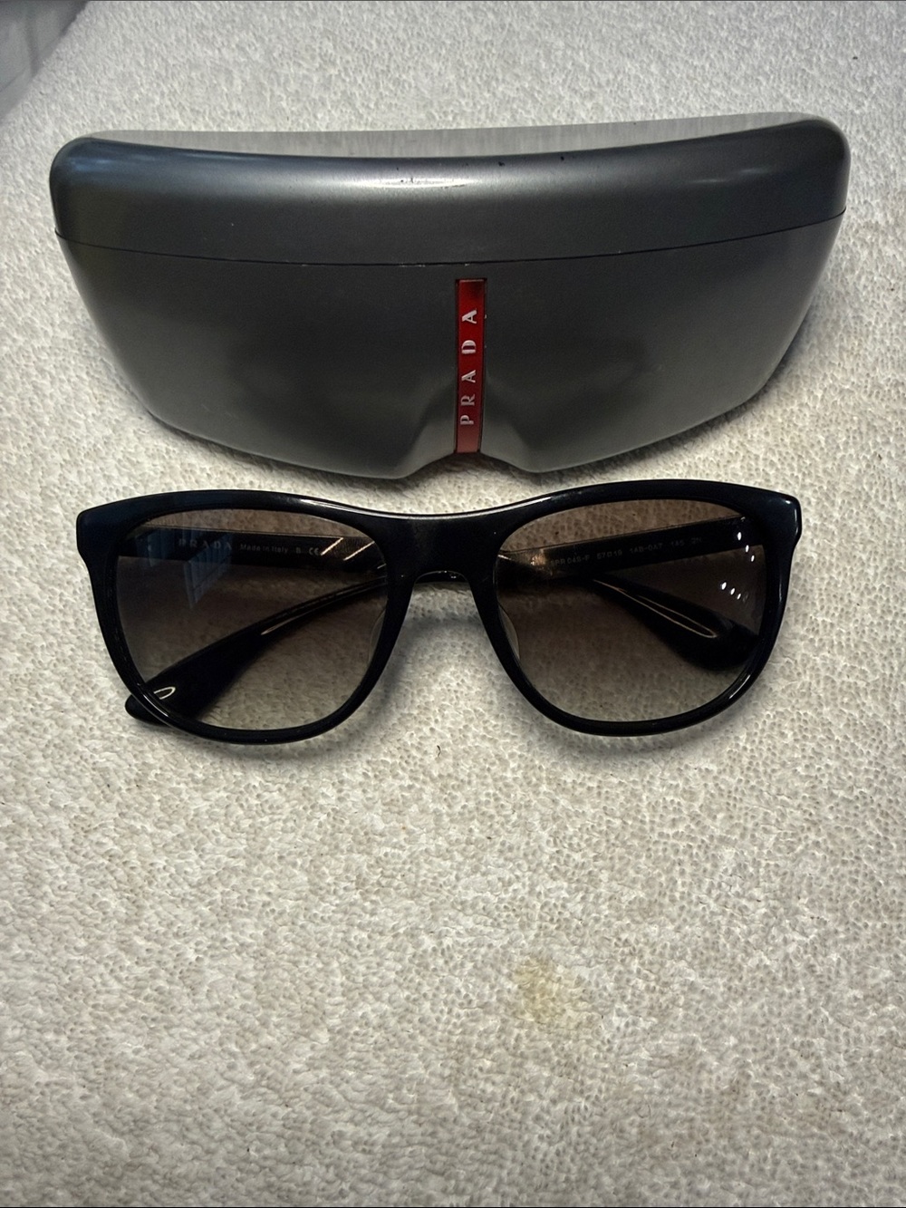 PRADA SPR 04S-F BLACK SUNGLASSES 57-19